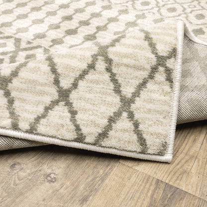 Georgia Southwest/Lodge Ivory/ Grey Tribal Cut Pile Rug