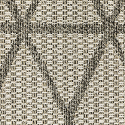 Gillian Lattice Beige/ Black Geometric Flat Weave Rug