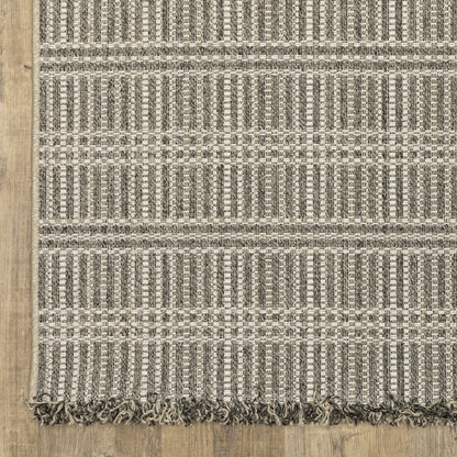 Gillian Stripe Beige/ Black Geometric Flat Weave Rug