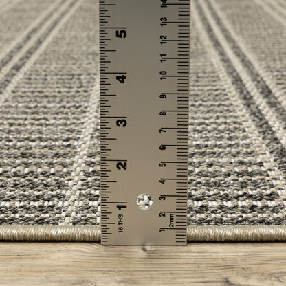 Gillian Stripe Beige/ Black Geometric Flat Weave Rug