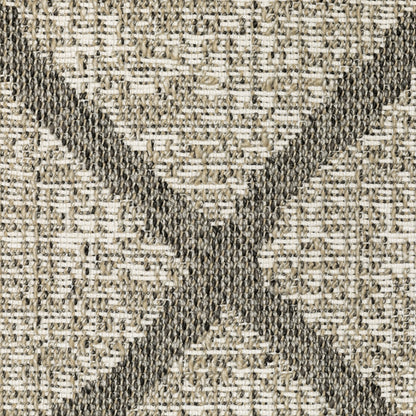 Gillian Lattice Beige/ Black Geometric Flat Weave Rug