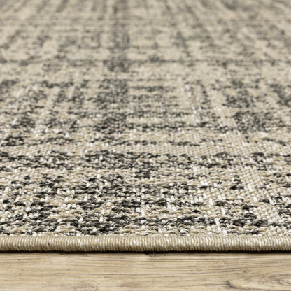 Gillian Distressed Beige/ Black Solid Flat Weave Rug