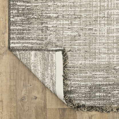Gillian Distressed Beige/ Black Border Flat Weave Rug