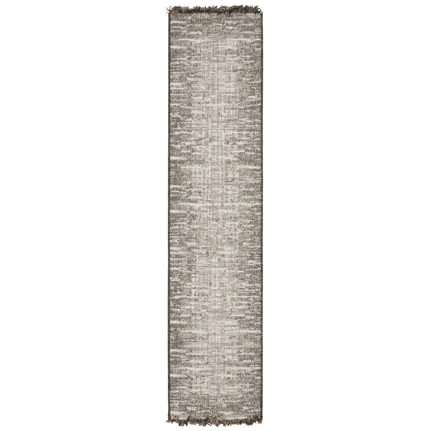 Gillian 502J Beige/ Black Distressed Border Rug