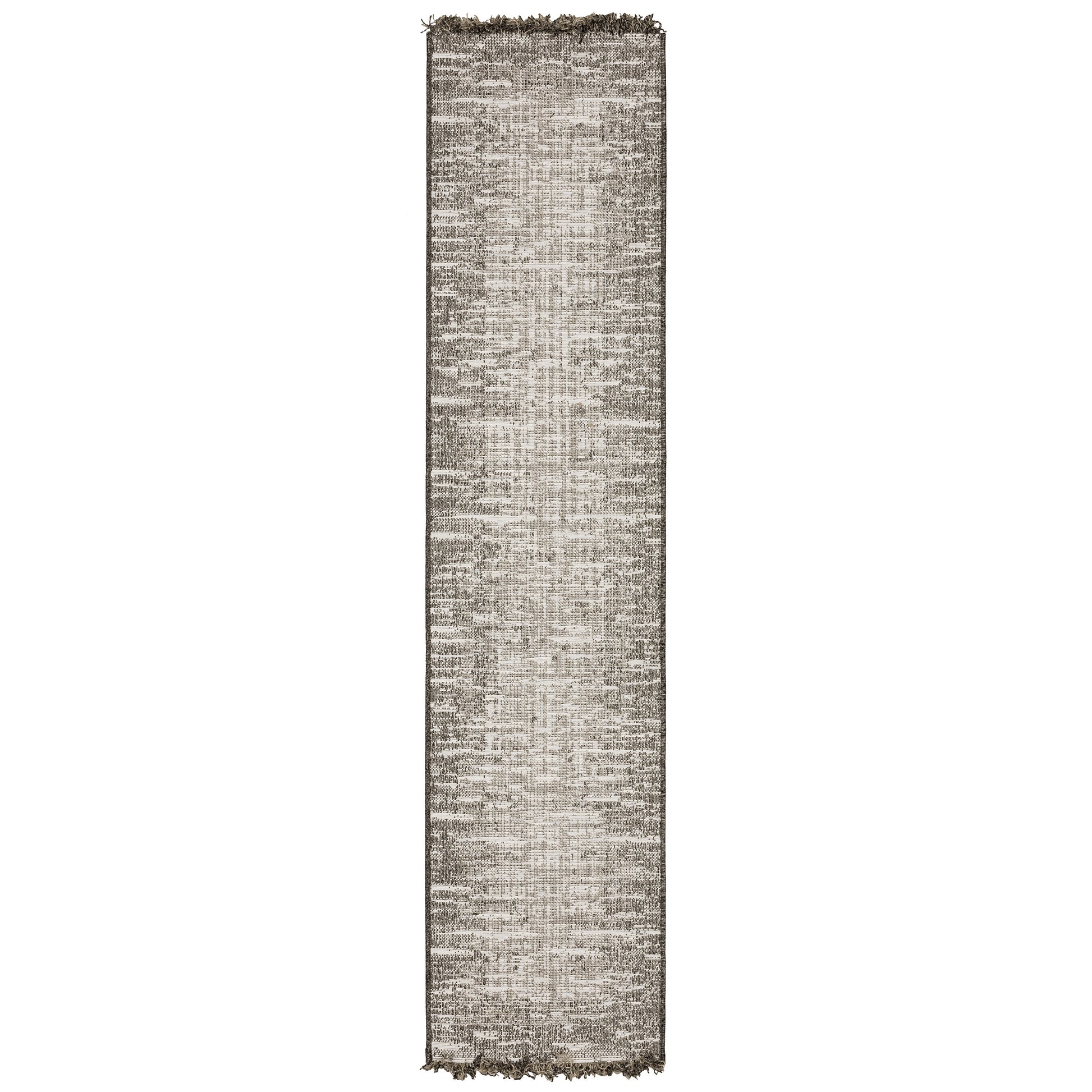 Gillian 502J Beige/ Black Distressed Border Rug