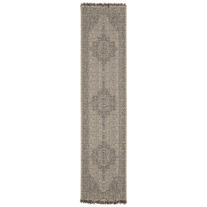 Gillian 5094X Beige/ Black Medallion Distressed Rug