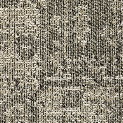 Gillian Medallion Beige/ Black Distressed Flat Weave Rug