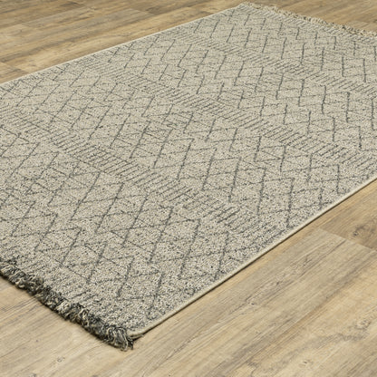 Gillian Stripe Beige/ Black Geometric Flat Weave Rug