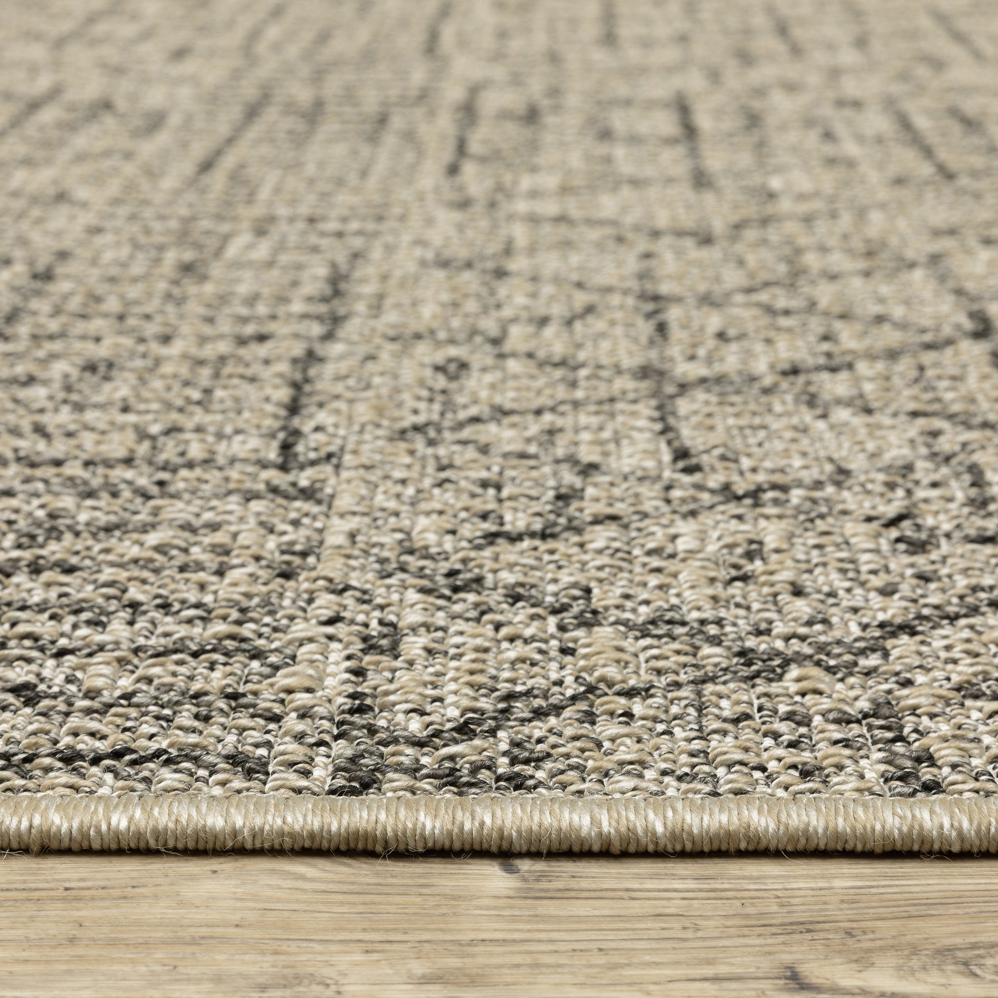 Gillian Stripe Beige/ Black Geometric Flat Weave Rug