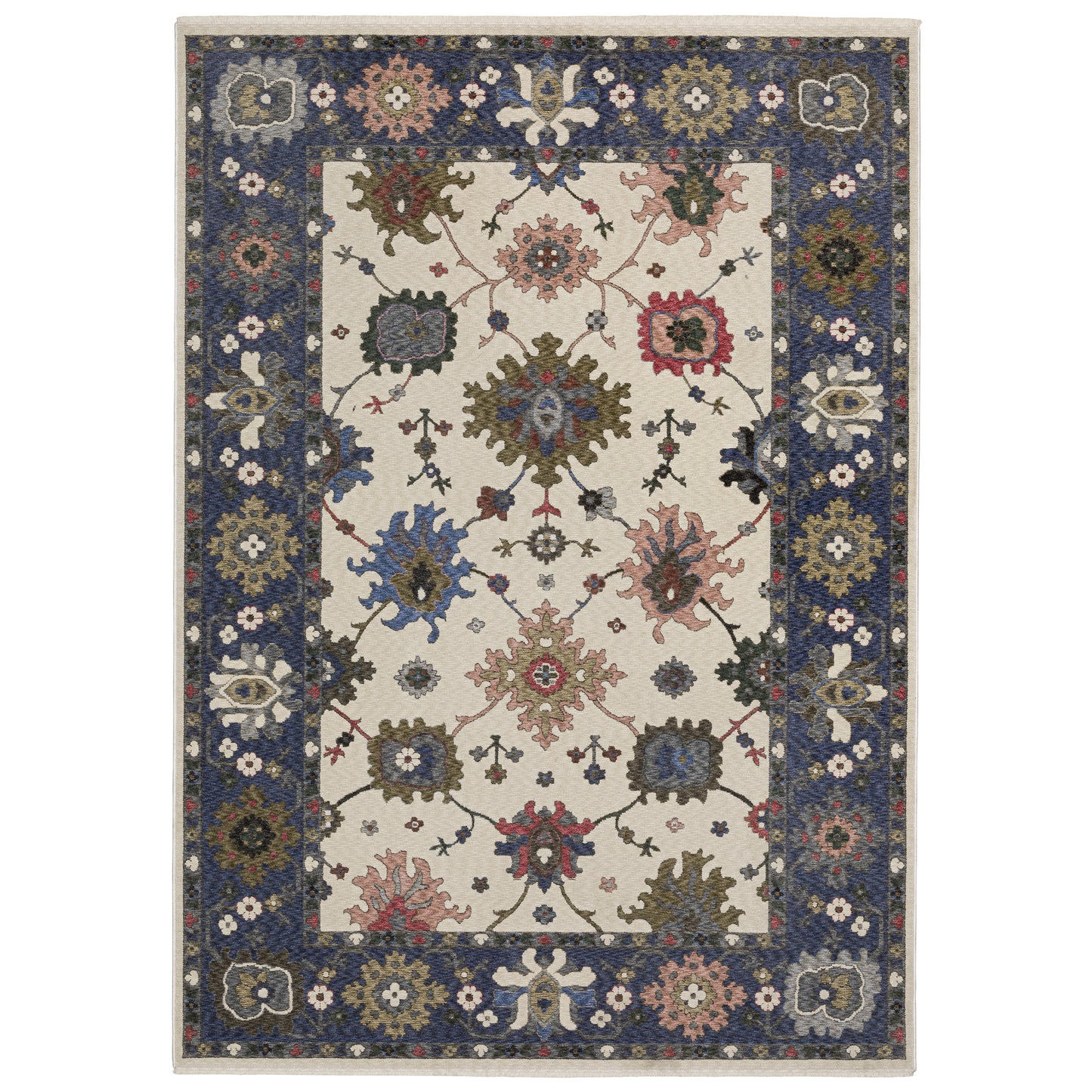 Hastings HA01E Ivory Floral Rug