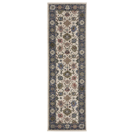 Hastings Ha01E Ivory/ Blue Floral Rug