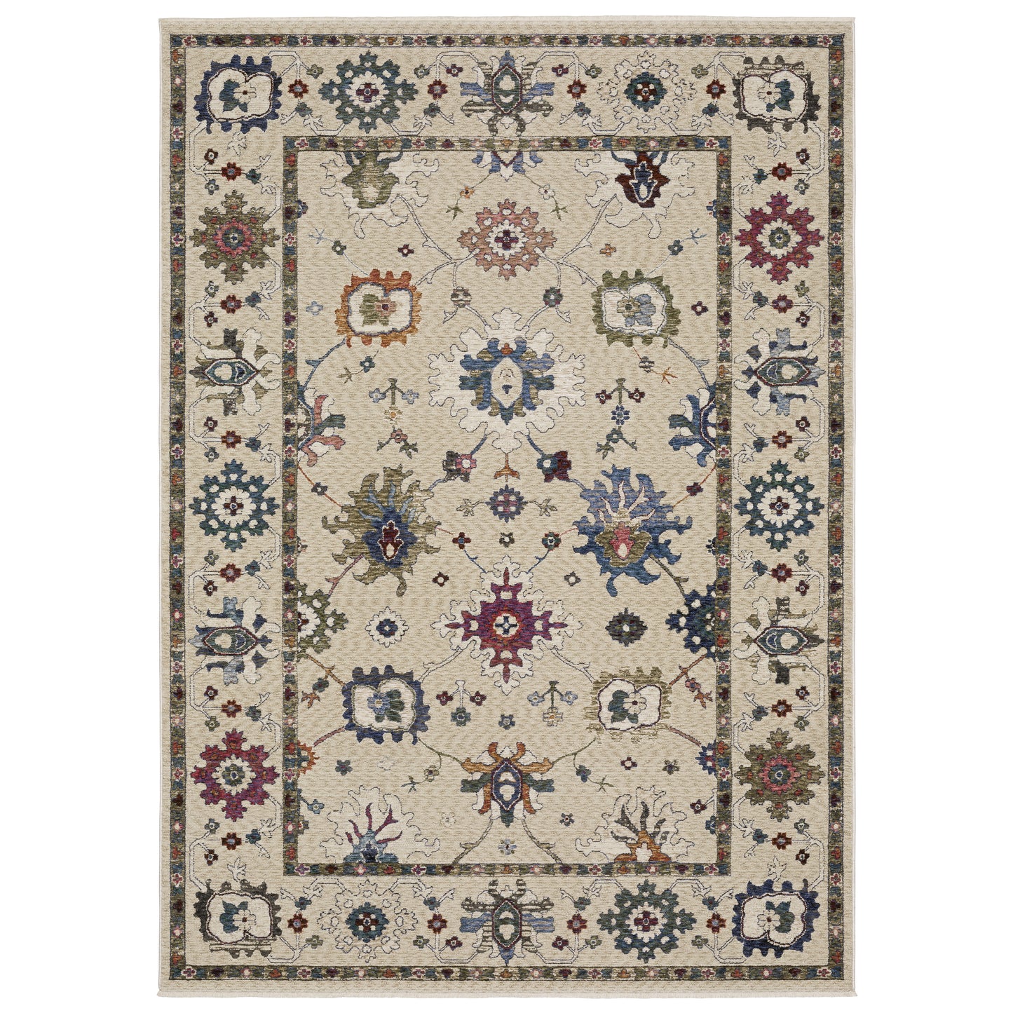 Hastings HA01W Ivory Floral Rug