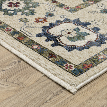 Hastings Floral Ivory/ Multi Cut Pile Rug