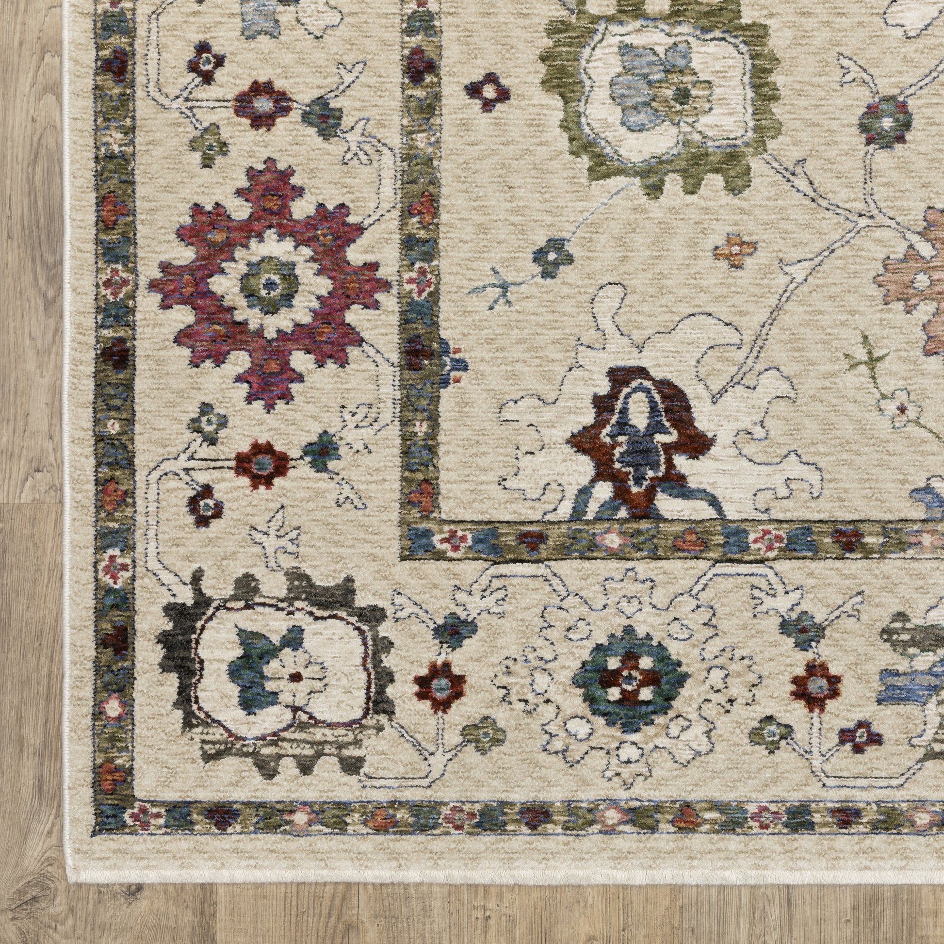 Hastings Floral Ivory/ Multi Cut Pile Rug