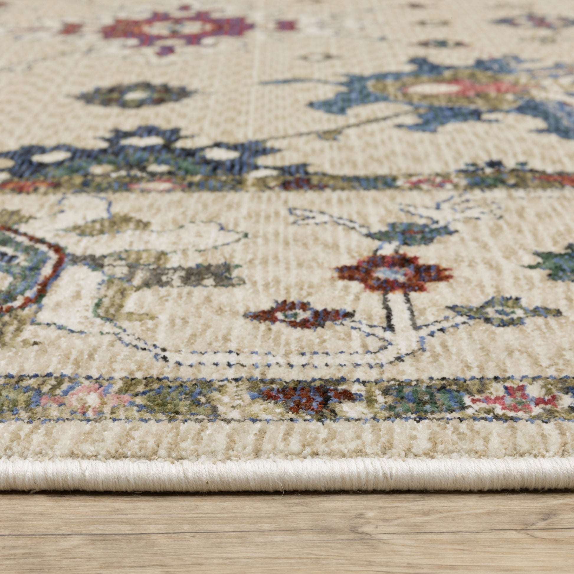 Hastings Floral Ivory/ Multi Cut Pile Rug