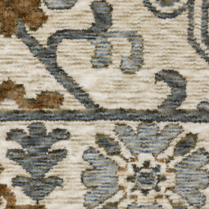 Hastings Medallion Ivory/ Green Floral Cut Pile Rug