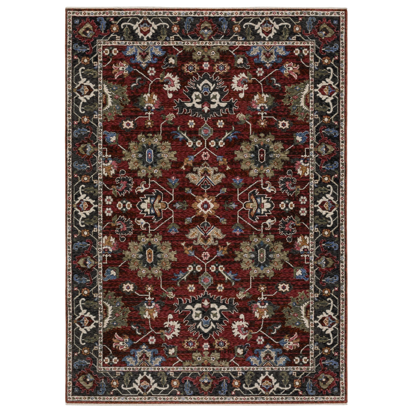 Hastings HA03V Red Floral Rug