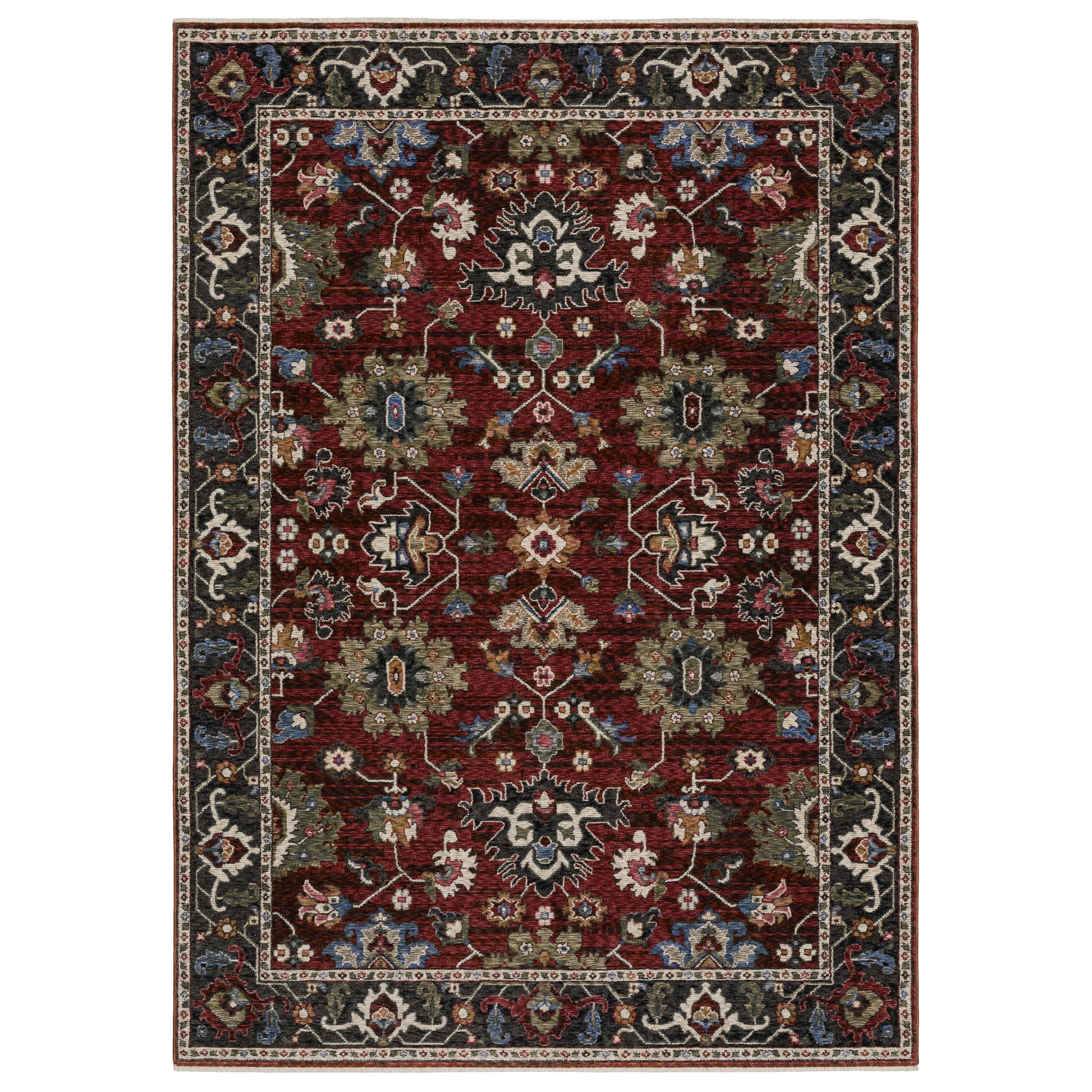 Hastings HA03V Red Floral Rug