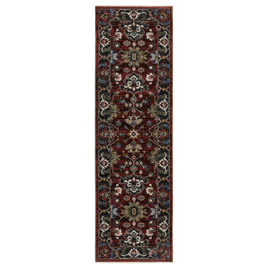Hastings Ha03V Red/ Multi Floral Oriental Rug
