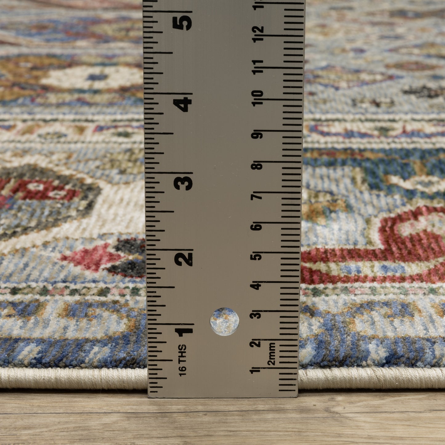 Hastings Floral Blue/ Multi Geometric Cut Pile Rug