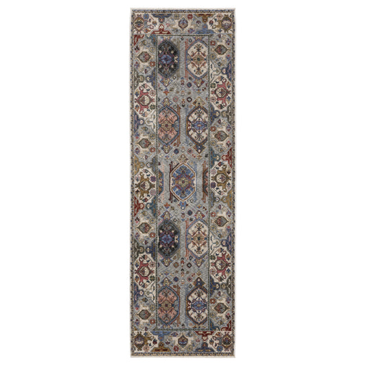 Hastings Ha04E Blue/ Multi Floral Geometric Rug