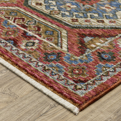 Hastings Geometric Pink/ Multi Cut Pile Rug