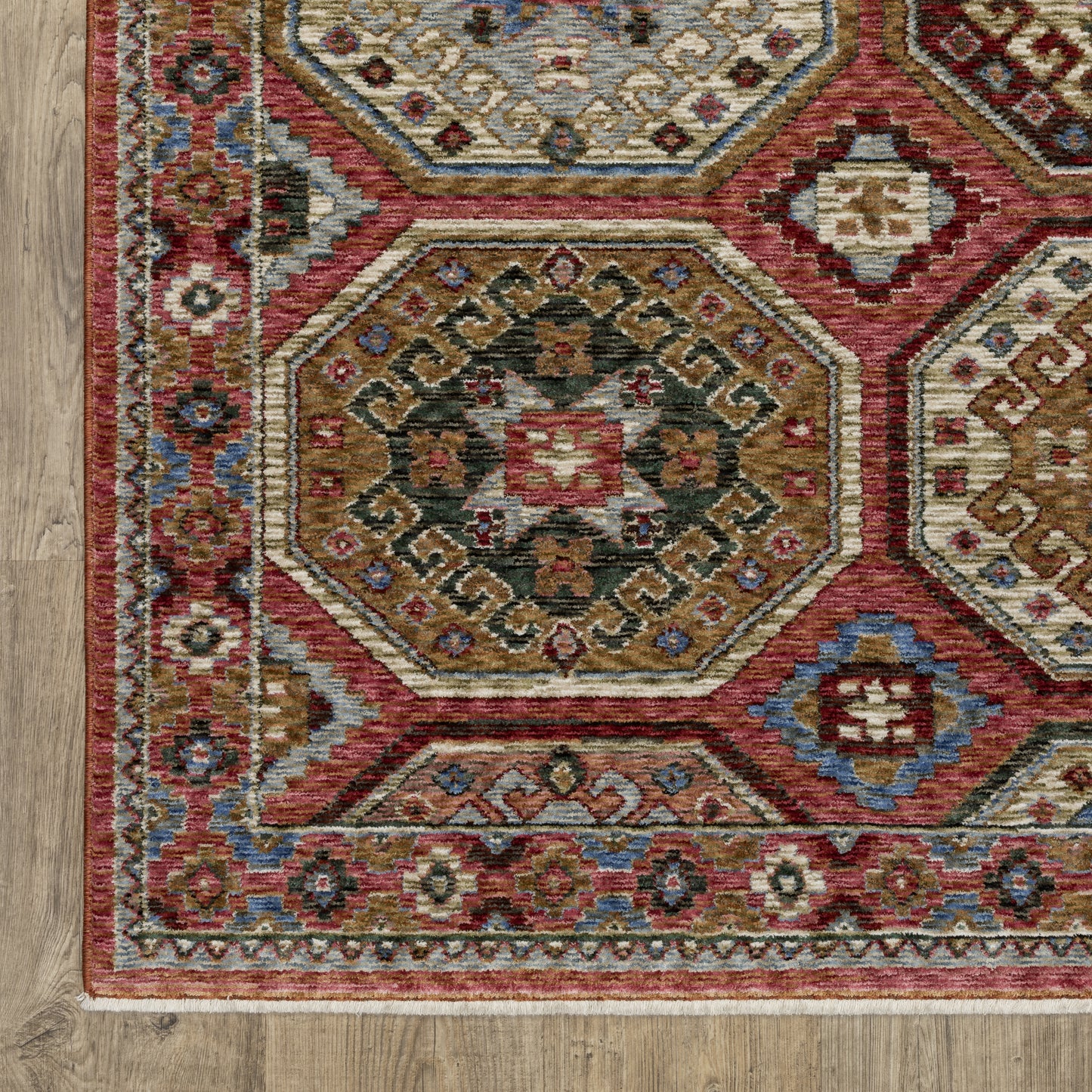 Hastings Geometric Pink/ Multi Cut Pile Rug