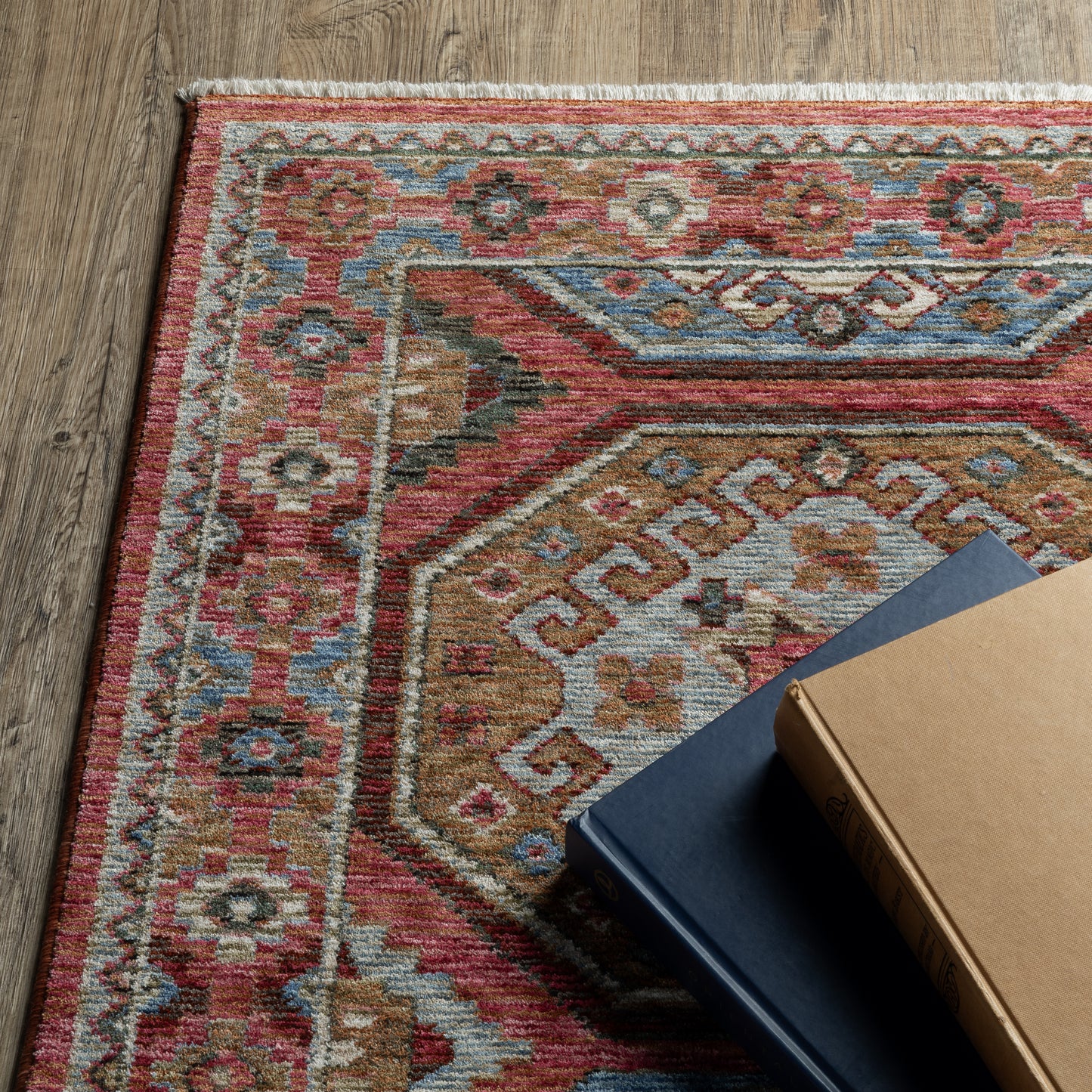 Hastings Geometric Pink/ Multi Cut Pile Rug