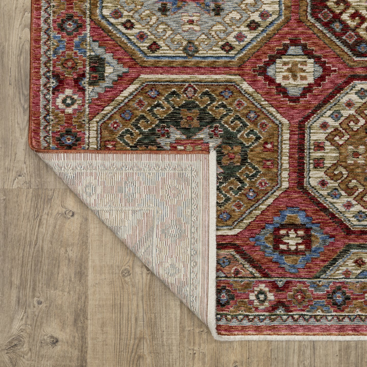 Hastings Geometric Pink/ Multi Cut Pile Rug