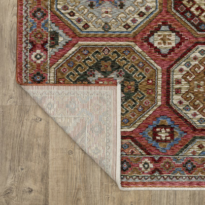 Hastings Geometric Pink/ Multi Cut Pile Rug