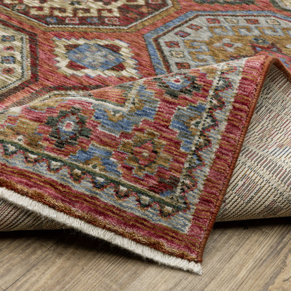 Hastings Geometric Pink/ Multi Cut Pile Rug