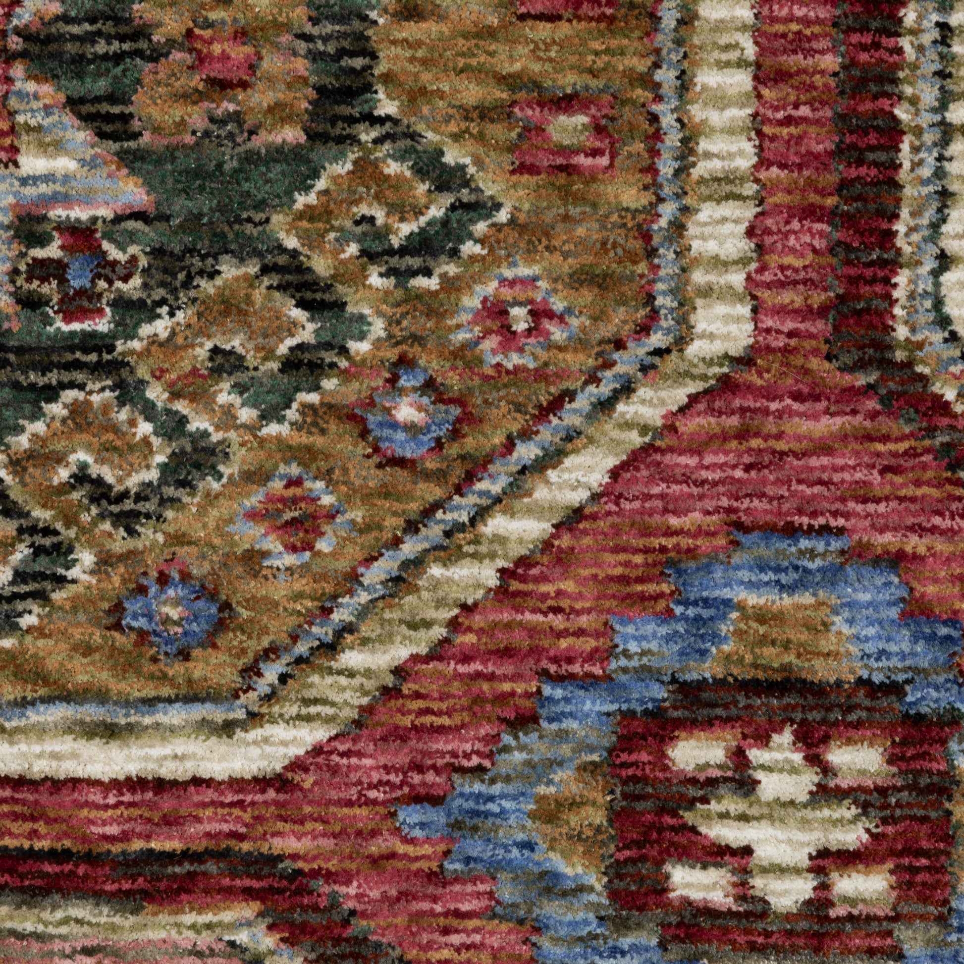 Hastings Geometric Pink/ Multi Cut Pile Rug
