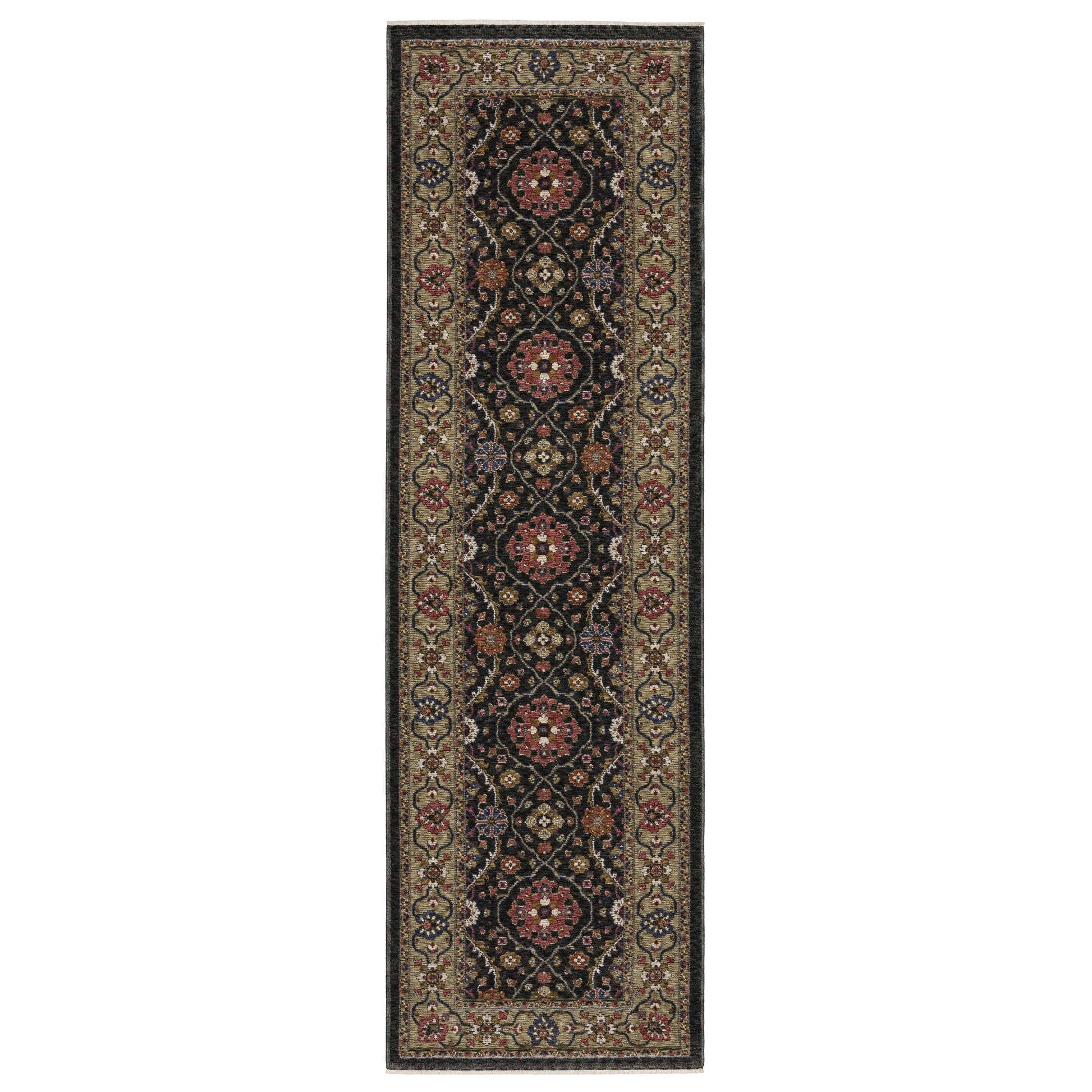 Hastings HA07D Charcoal Floral Rug