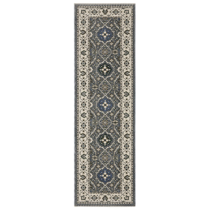 Hastings HA07H Blue Floral Rug