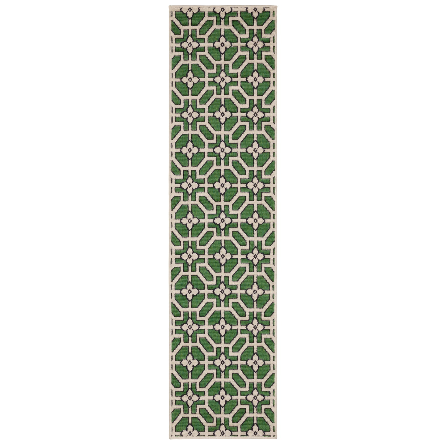 Havana Hav01 Ivory/ Green Geometric Rug