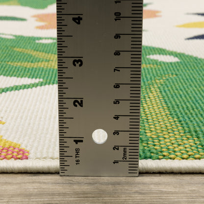 Havana Outdoor Ivory/ Multi Floral Cut Pile Rug