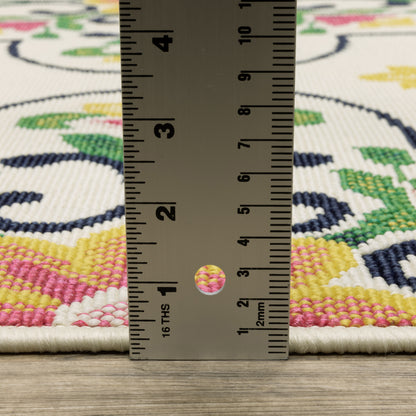 Havana Trefoil Ivory/ Multi Outdoor Loop Pile Rug