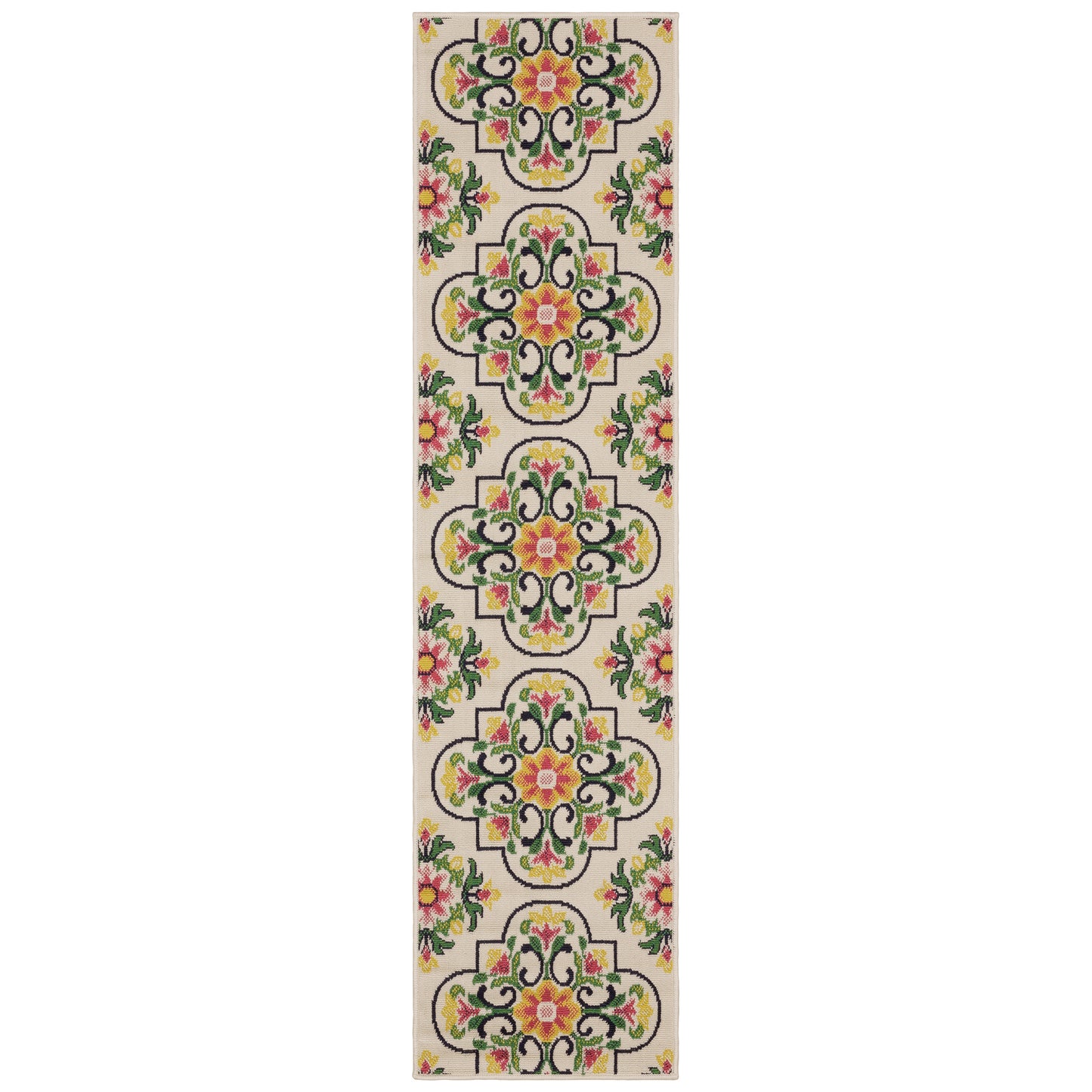 Havana Hav04 Ivory/ Multi Trefoil Outdoor Rug