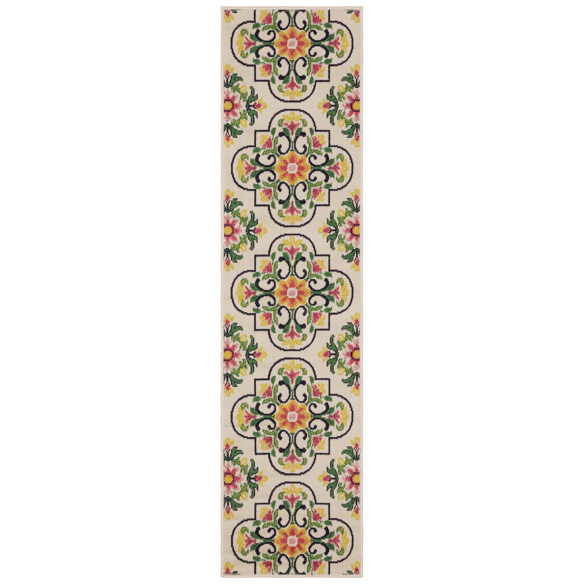 Havana Hav04 Ivory/ Multi Trefoil Outdoor Rug