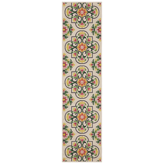 Havana Hav04 Ivory/ Multi Trefoil Outdoor Rug