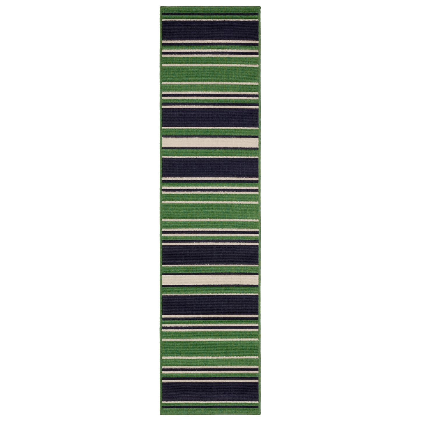 Havana Hav05 Green/ Navy Stripe Outdoor Rug