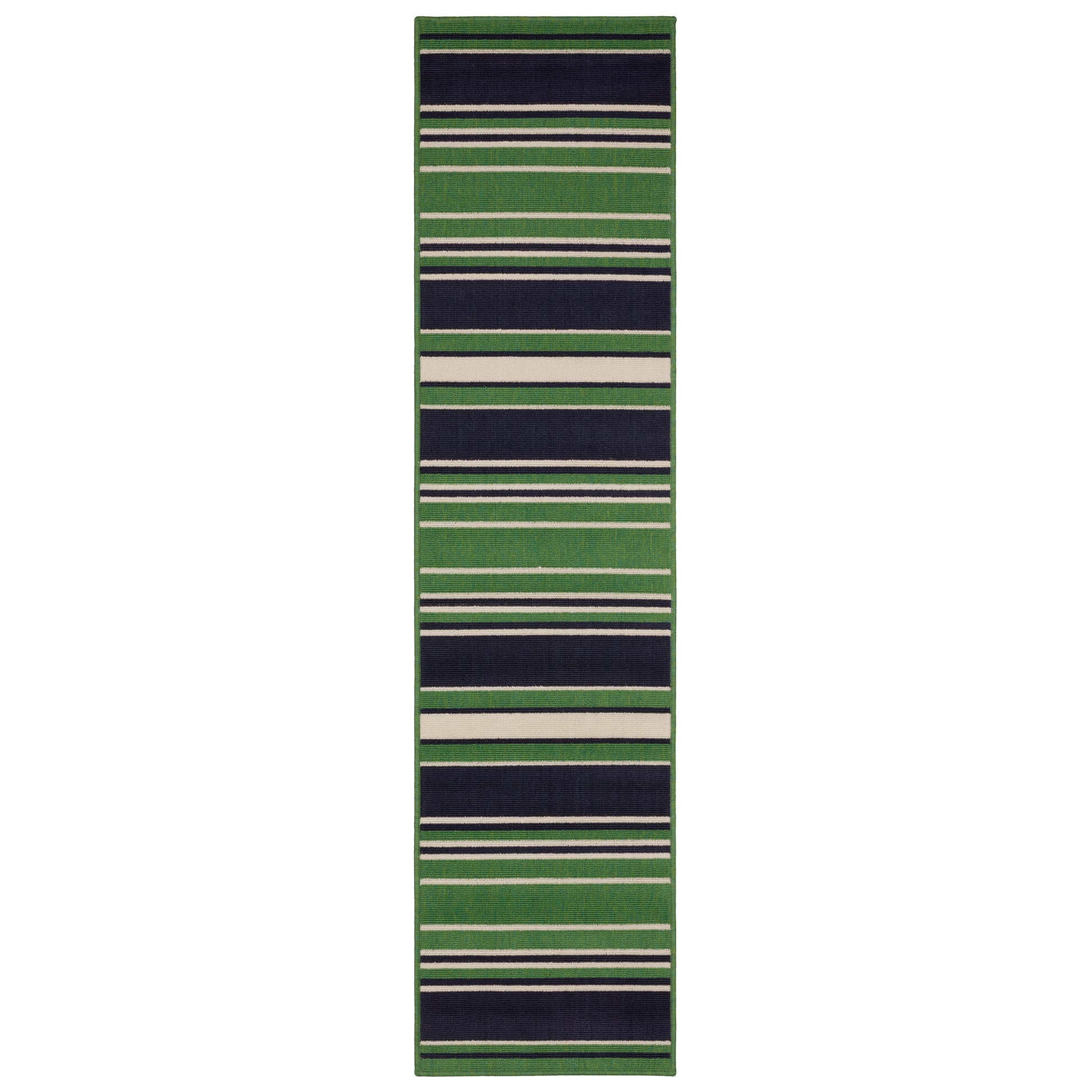 Havana Hav05 Green/ Navy Stripe Outdoor Rug