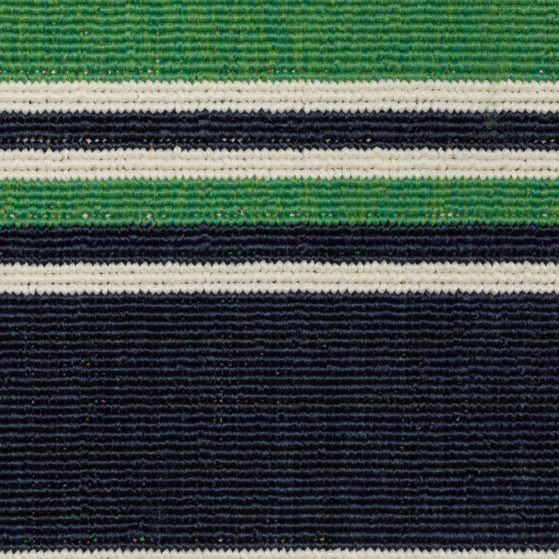 Havana Stripe Green/ Navy Outdoor Loop Pile Rug