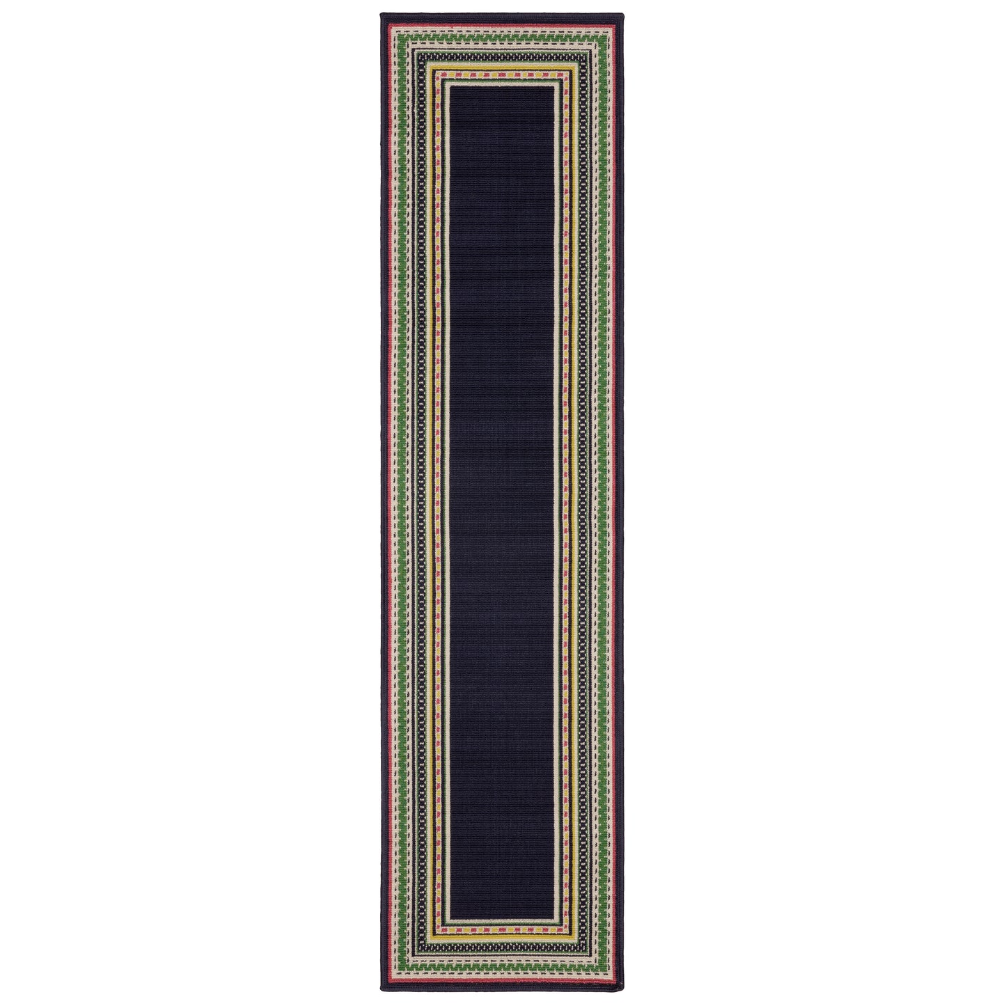 Havana Hav06 Navy/ Multi Outdoor Border Rug