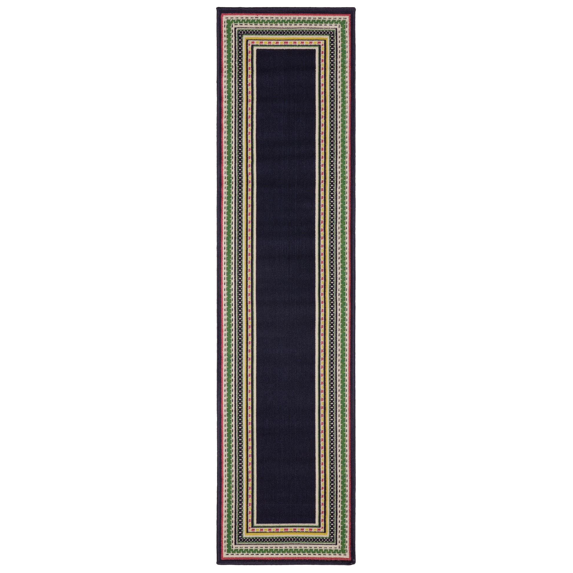 Havana Hav06 Navy/ Multi Outdoor Border Rug