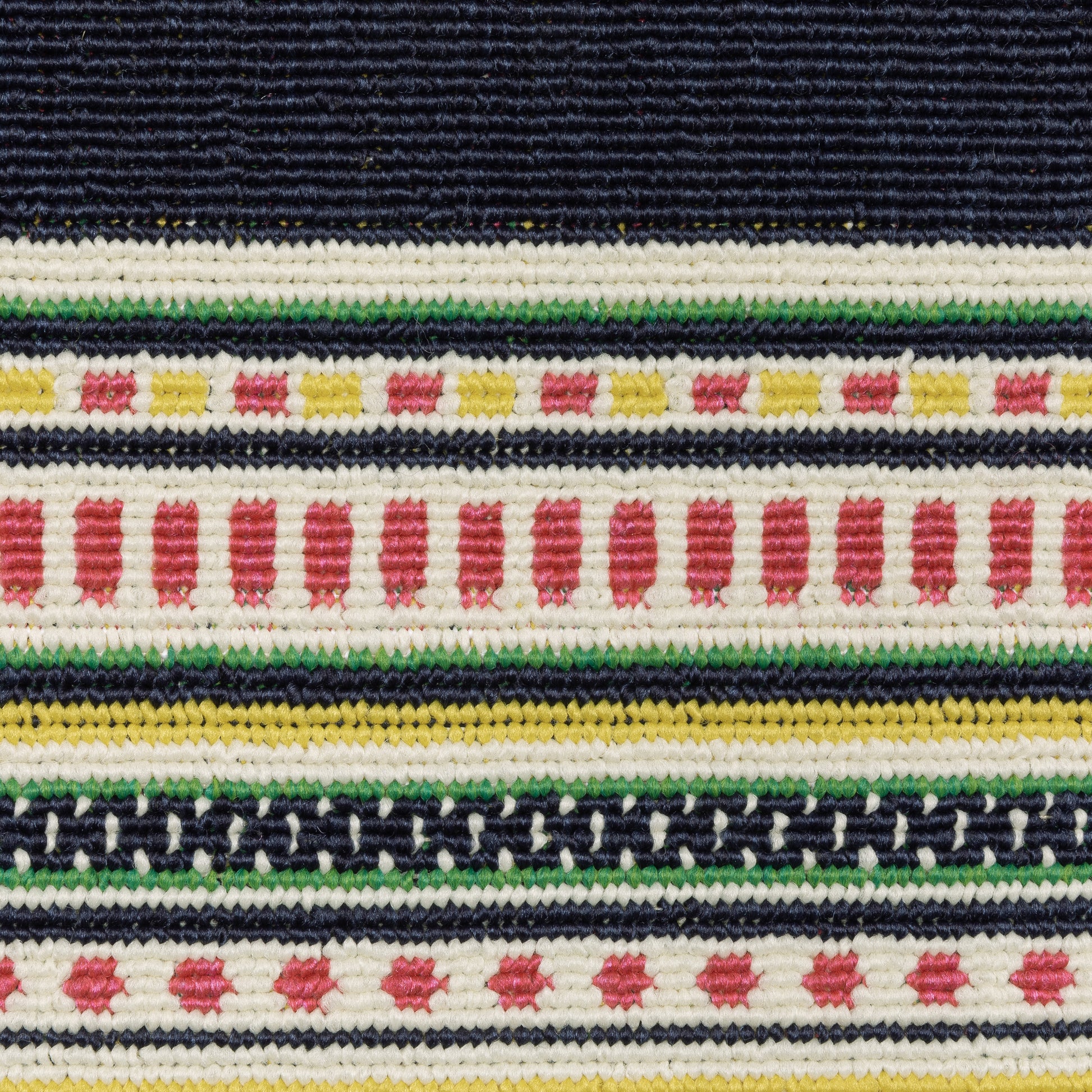 Havana Outdoor Navy/ Multi Border Loop Pile Rug
