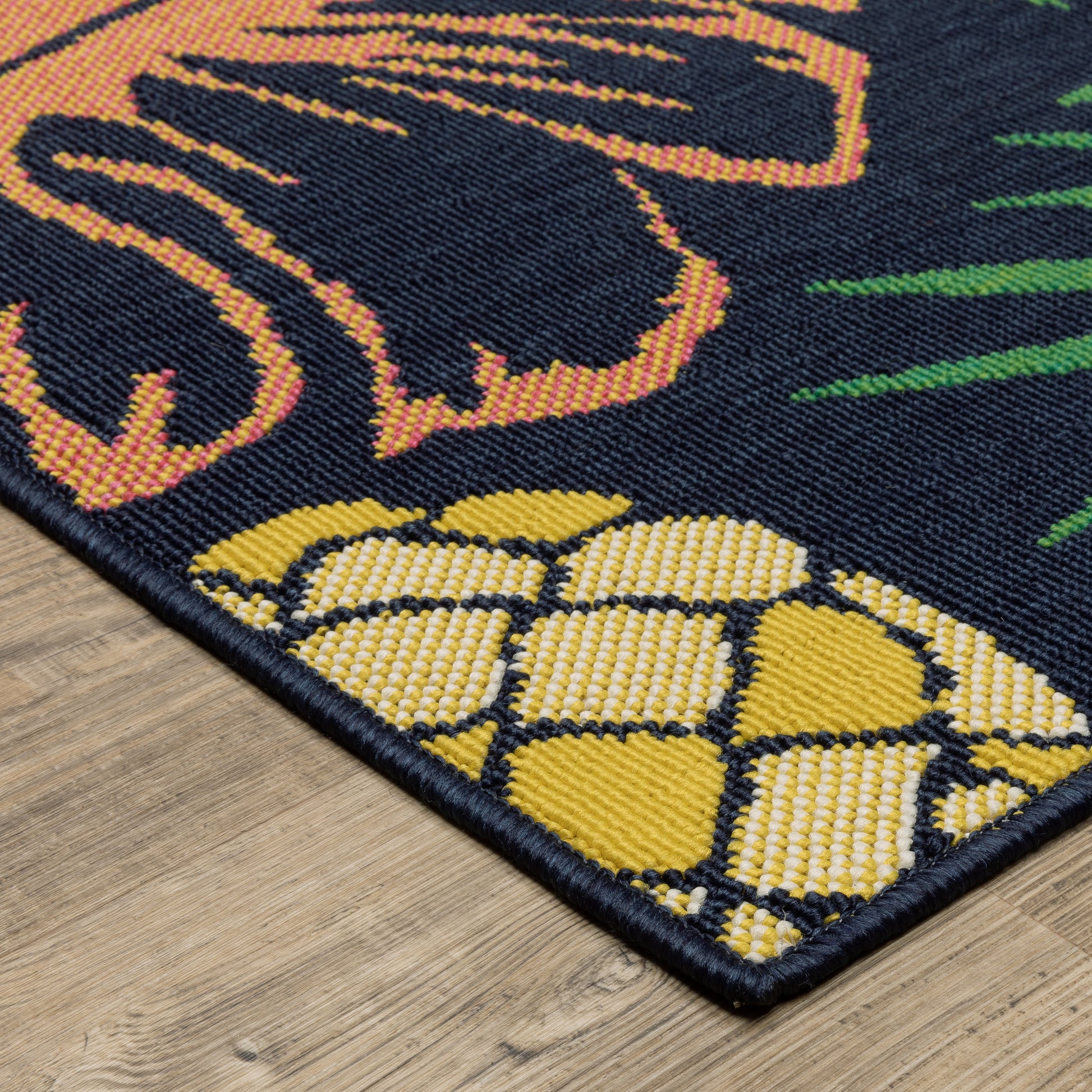Havana Botanical Navy/ Multi Floral Loop Pile Rug