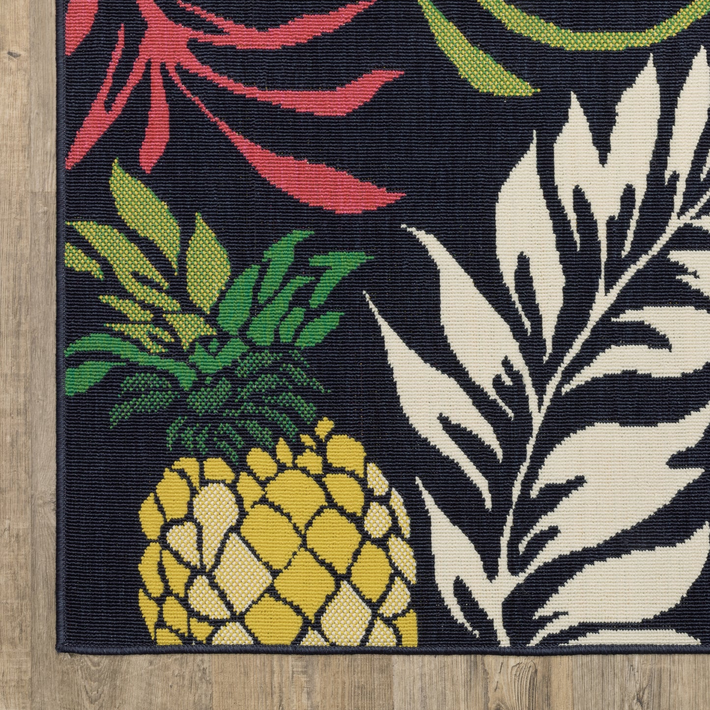 Havana Botanical Navy/ Multi Floral Loop Pile Rug