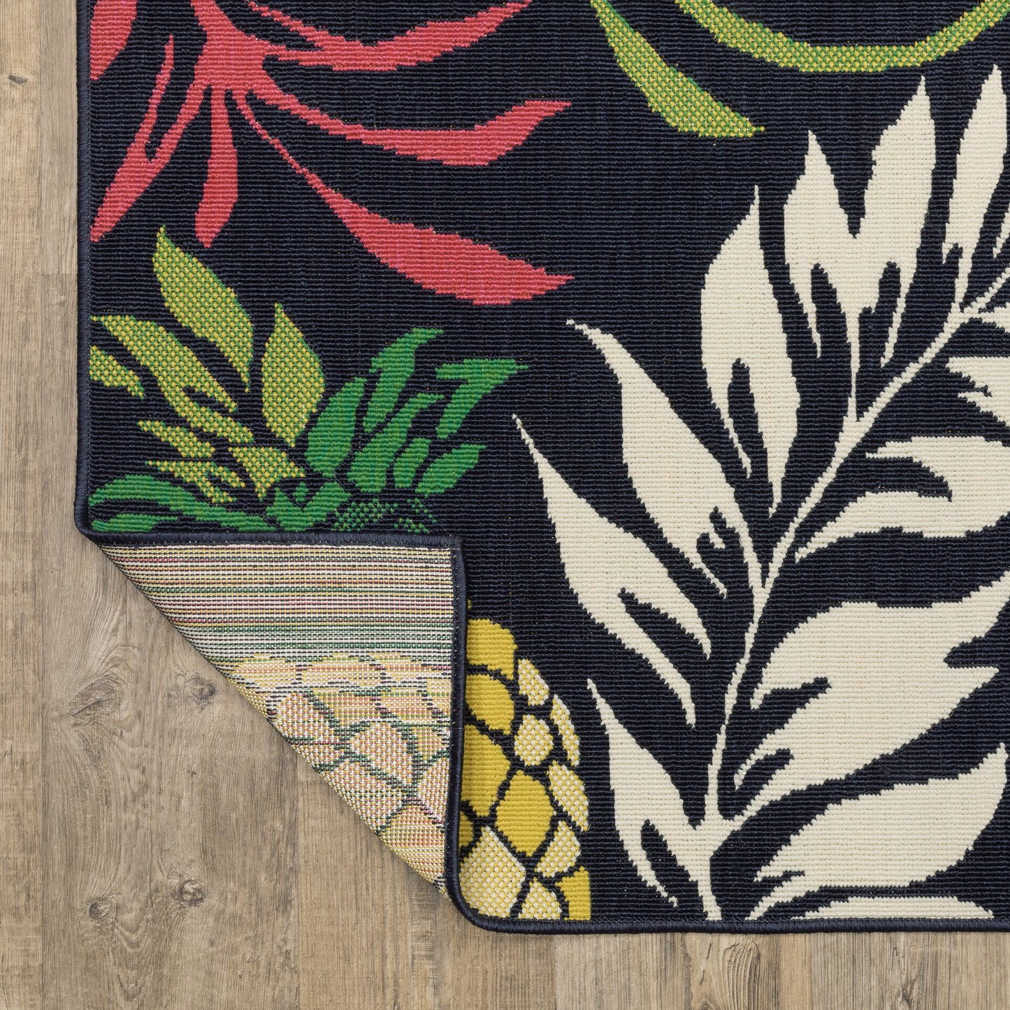 Havana Botanical Navy/ Multi Floral Loop Pile Rug