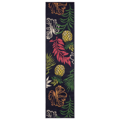 Havana Hav07 Navy/ Multi Botanical Floral Rug